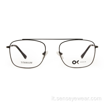 Design vintage di alto livello di occhiali ottici in titanio